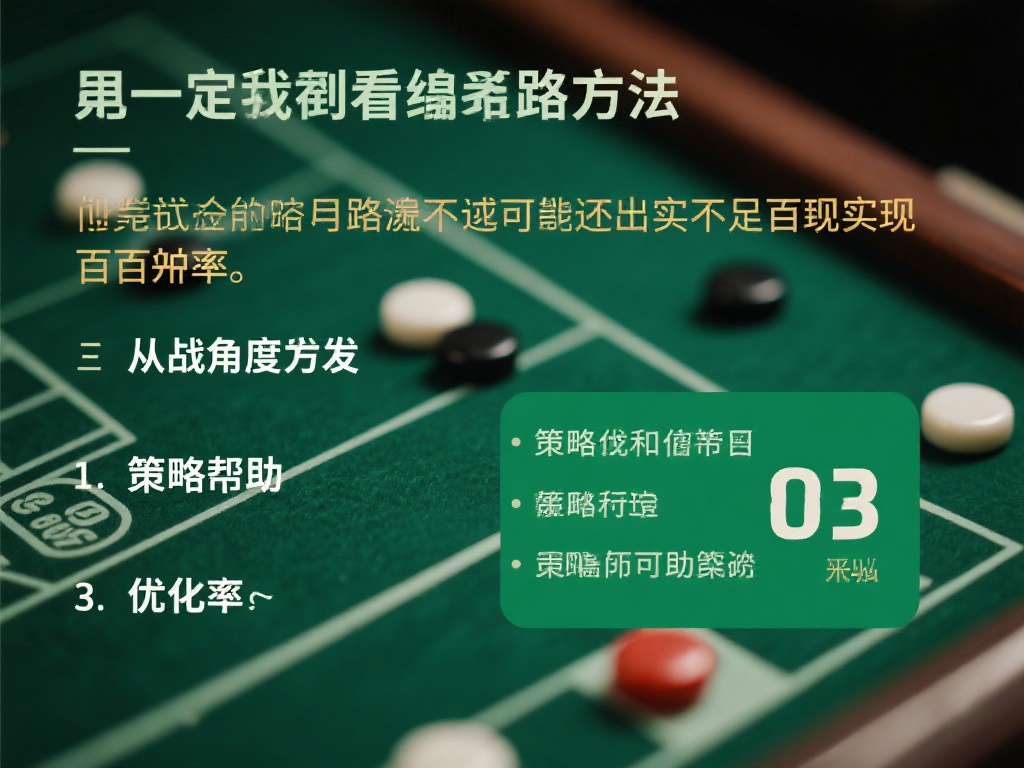 全面揭秘:实操宝典之百家乐看路技巧与胜率提升秘诀 仅仅依赖看路方法还可能不足以实现百分百的胜率。从实